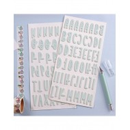 Alfabeto chipboard adhesivo mint RitaRita