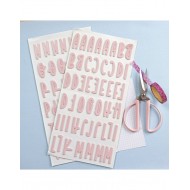 Alfabeto chipboard rosa Aluacid