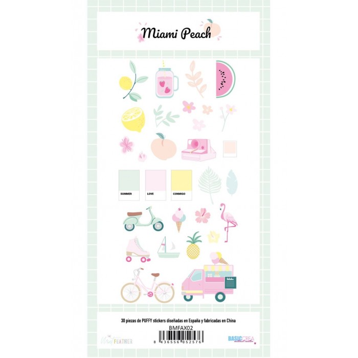 MIAMI PEACH Pegatinas Puffy- Adela - The_mint_feather