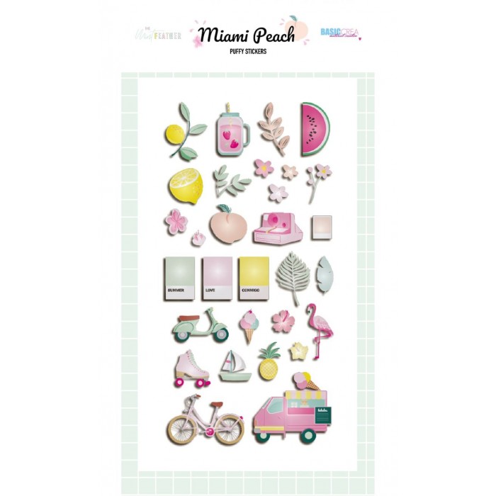 MIAMI PEACH Pegatinas Puffy- Adela - The_mint_feather