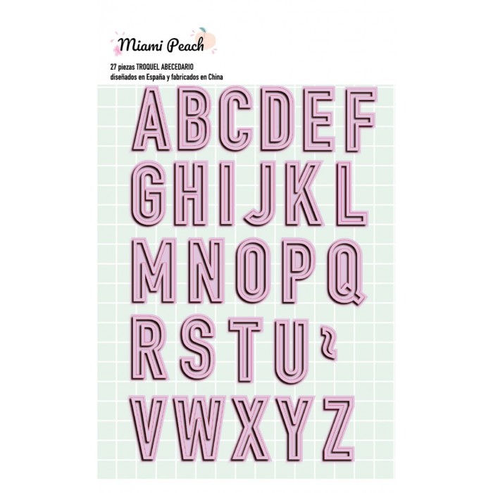 MIAMI PEACH Troquel Abecedario - Adela - The_mint_feather