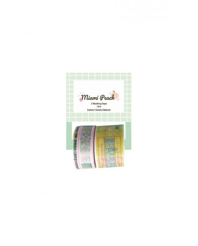MIAMI PEACH Washi tape x 3 - Adela - The_mint_feather