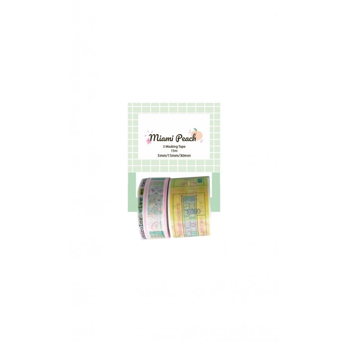 MIAMI PEACH Washi tape x 3 - Adela - The_mint_feather