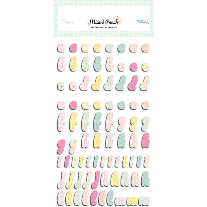 MIAMI PEACH Abecedario Puffy- Adela - The_mint_feather