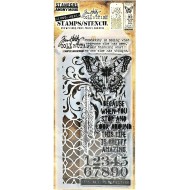 TIM HOLTZ Stamps and Stencil Set - THMM115