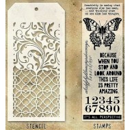 TIM HOLTZ Stamps and Stencil Set - THMM115