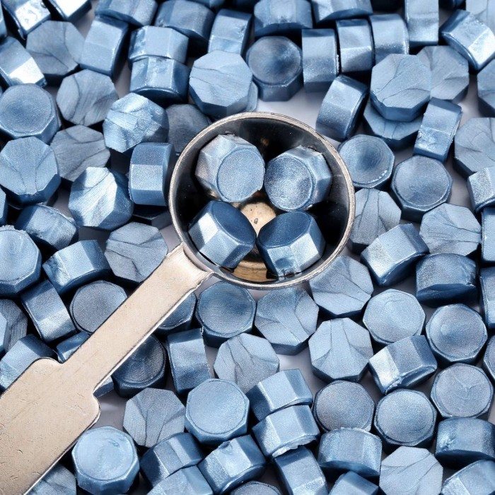 Cera para lacre en pastillas - Azul métalico x 20 unidades