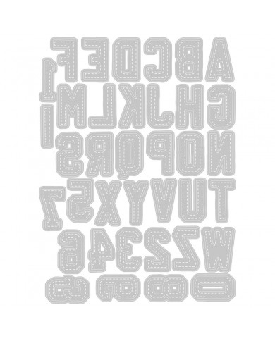 Sizzix Thinlits Alphanumeric, Varsity Dies By Tim Holtz 37/Pkg 665437
