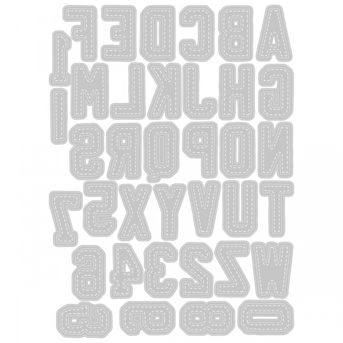 Sizzix Thinlits Alphanumeric, Varsity Dies By Tim Holtz 37/Pkg 665437