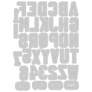 Sizzix Thinlits Alphanumeric, Varsity Dies By Tim Holtz 37/Pkg 665437
