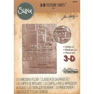 Sizzix 3D Texture Fades Embossing Folder Foundry By Tim Holtz 662717