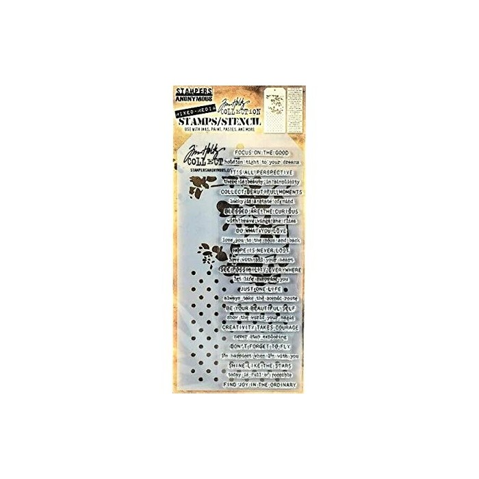 TIM HOLTZ Stamps and Stencil Set - THMM113