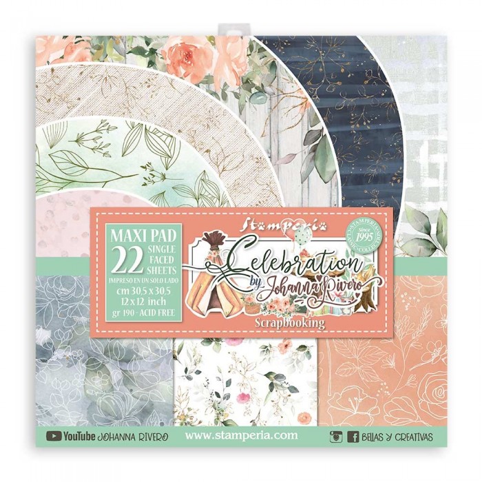 Colección 22 Papeles 12"x12" Celebración Johanna Rivero