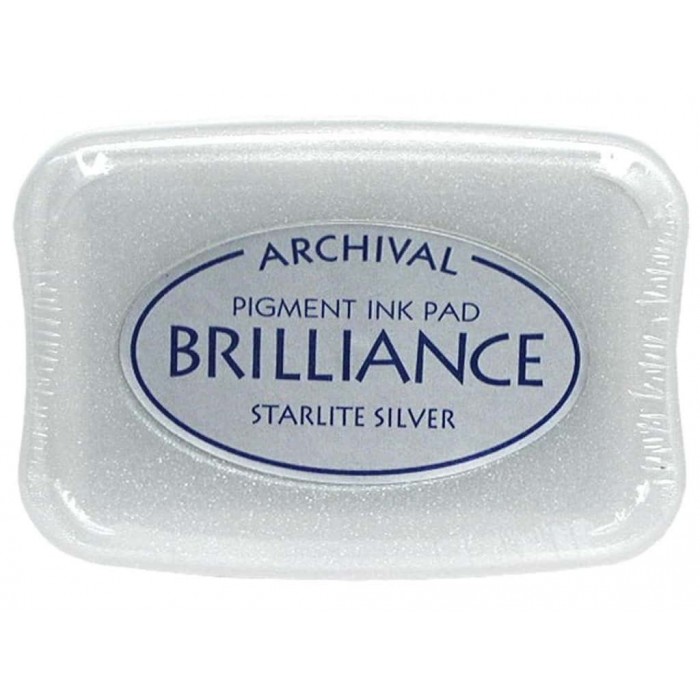 Tinta Brillante Plateada Brilliance Pigment Ink Pad Silver