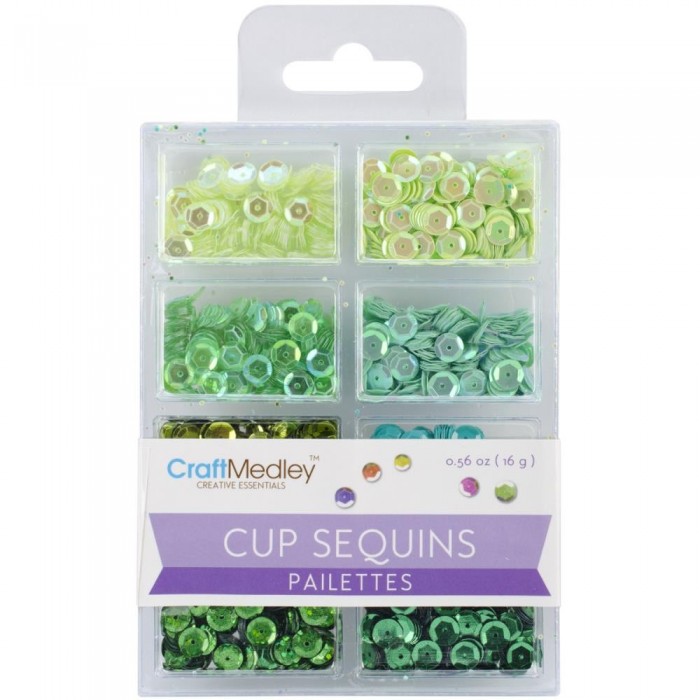 Lentejuelas - Cup Sequins 7mm  Go Green