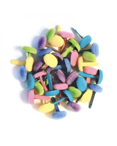 Doodlebug Crushed Velvet Brads Pastel Assortment