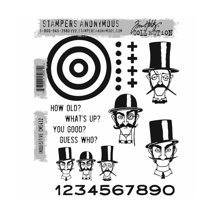 SELLOS Tim Holtz Cling Mount Stamps: Inquisitive CMS432