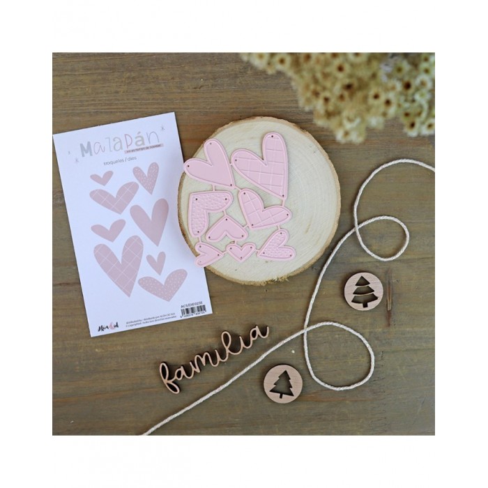 Set de troqueles Familia corazón Mazapan Aluacid