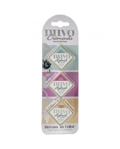 Nuvo Diamond Hybrid Ink Pads 3/Pkg Dream in color