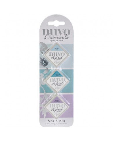 Nuvo Diamond Hybrid Ink Pads 3/Pkg Sea Siren