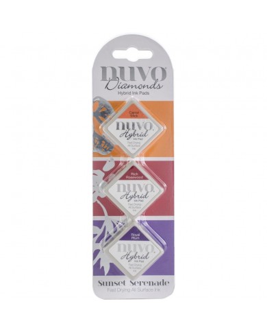 Nuvo Diamond Hybrid Ink Pads 3/Pkg Sunset Serenade