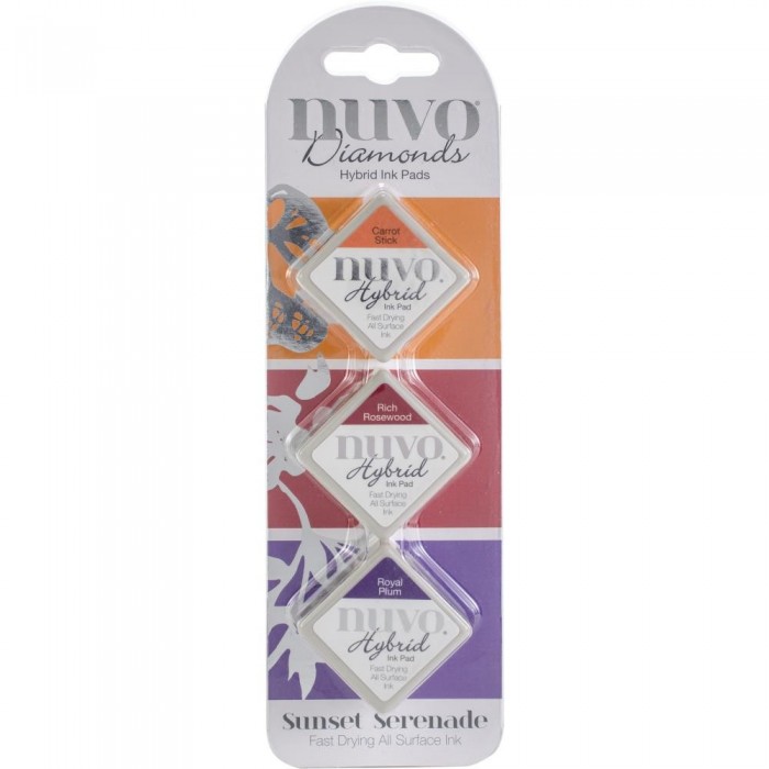 Nuvo Diamond Hybrid Ink Pads 3/Pkg Sunset Serenade