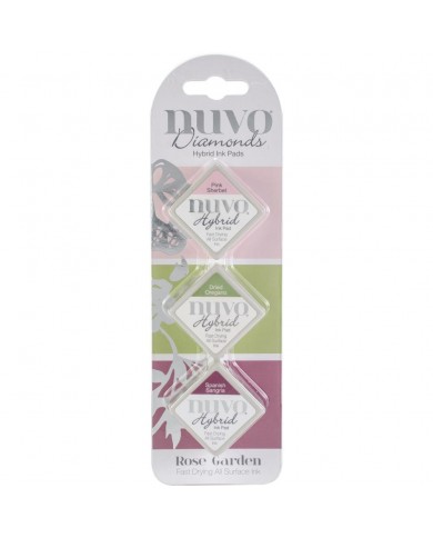 Nuvo Diamond Hybrid Ink Pads 3/Pkg Rose Garden
