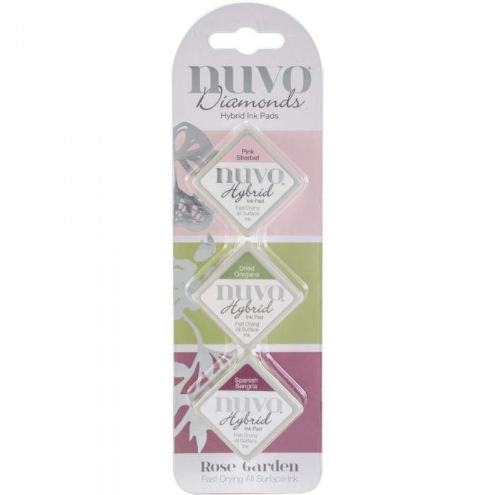 Nuvo Diamond Hybrid Ink Pads 3/Pkg Rose Garden