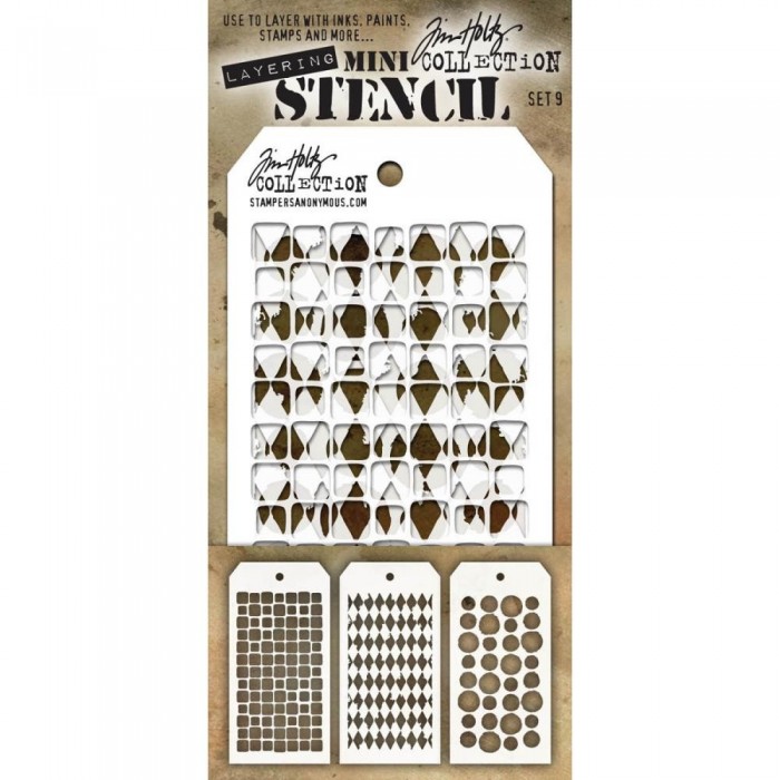 Kit Mini Stencil By Tim Holtz - Set 9