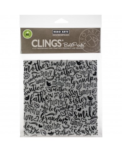 SELLO Hero Arts Cling Stamps 15x15 Family Word CG741