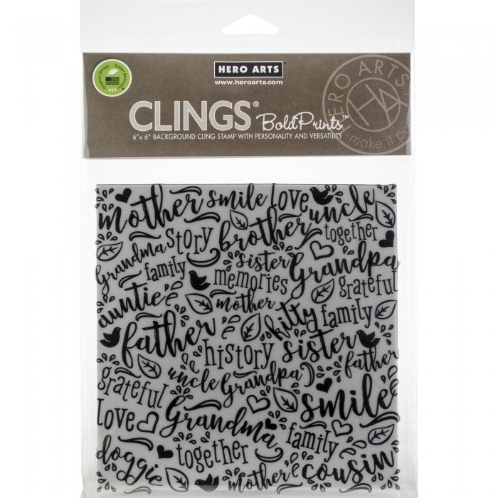 SELLO Hero Arts Cling Stamps 15x15 Family Word CG741