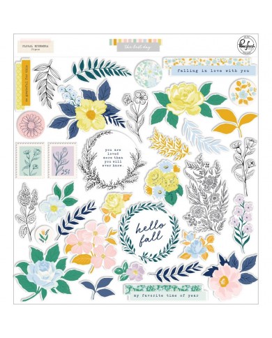 PinkFresh Floral Cardstock Die-Cuts The Best Day