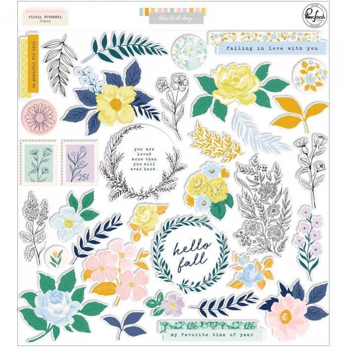 PinkFresh Floral Cardstock Die-Cuts The Best Day