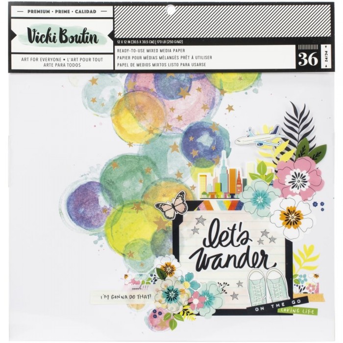 Vicki Boutin Mixed Media Backgrounds Paper Let's Wander