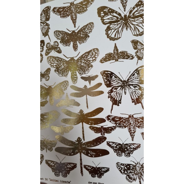 ABstudio - Glam paper - sheet 58 - Golden Insects - 1 hoja
