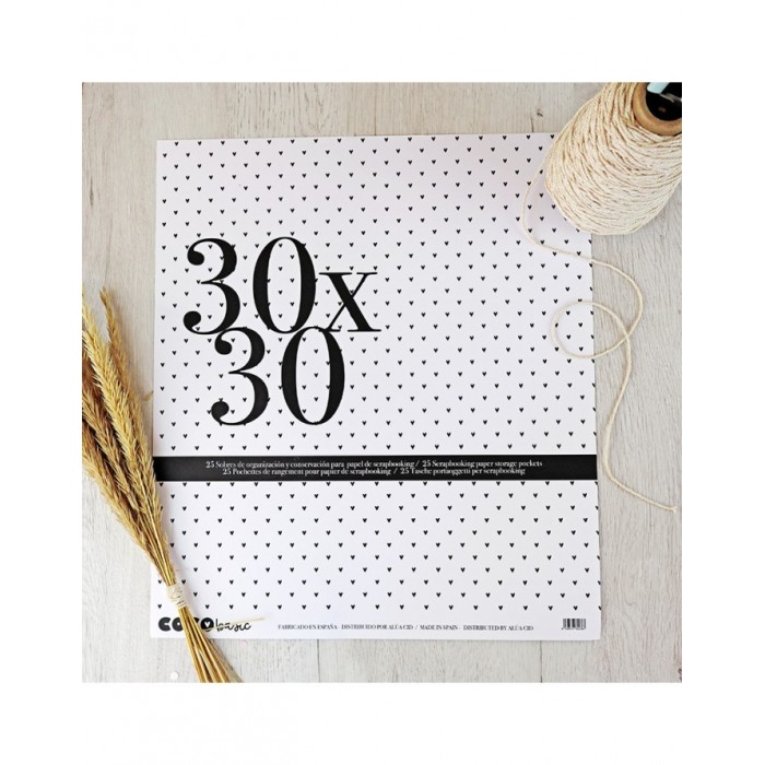 Bolsa de organización 30x30cmts Pack que incluye 25 sobres con solapa Aluacid