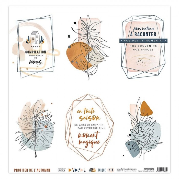 Kit de Vellum x 4  Tracing Kit GOLD SEASON FDPC320016