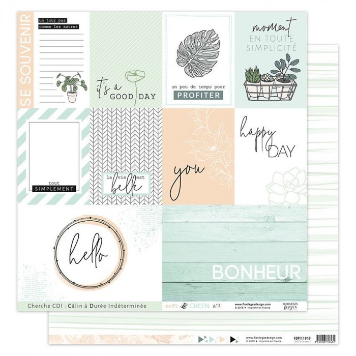Kit de Papeles SOFT & GREEN Florilèges Design