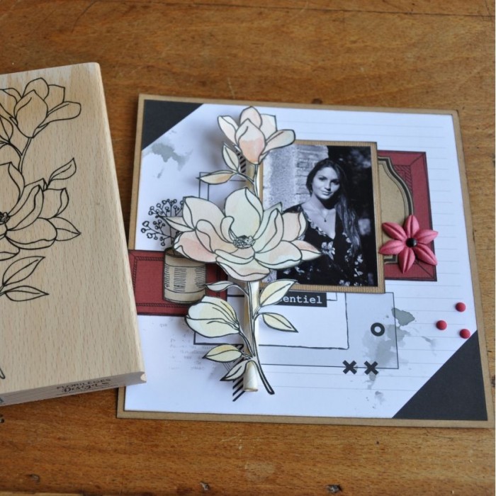 Sello de madera FLOWER AND BUTTONS Florilèges - FF218023