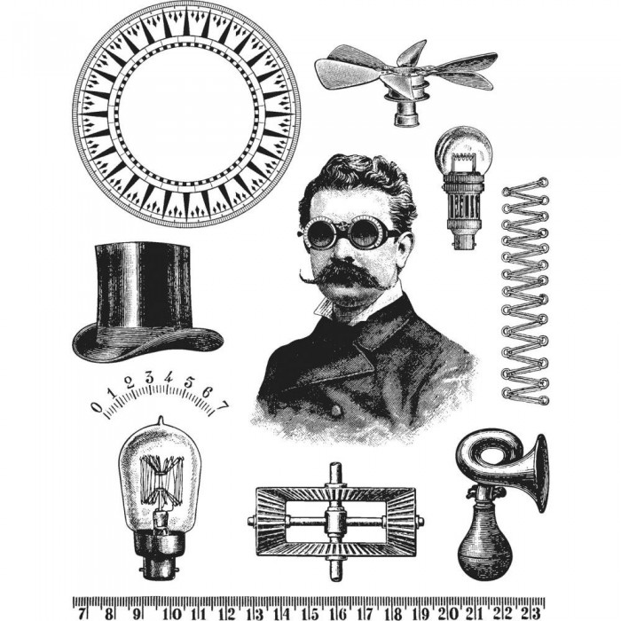 SELLOS Tim Holtz Cling Mount Stamps: The Profesor CMS373