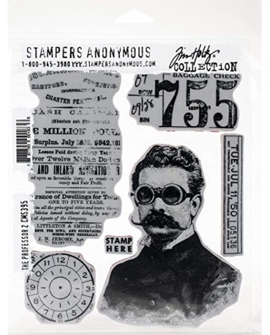 Tim Holtz  Cling Mount Stamps - The Professor 2 CMS395