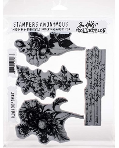 Tim Holtz  Cling Mount Stamps - FLOWER SHOP CMS401