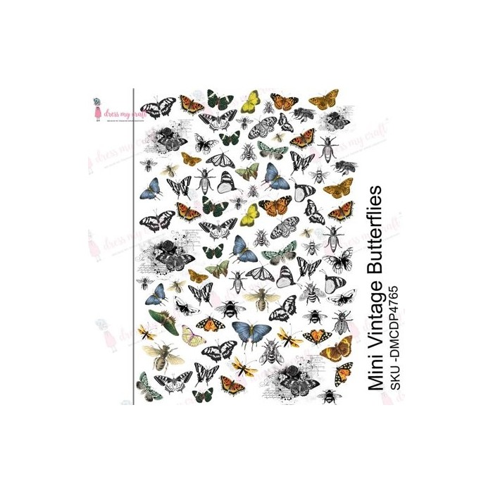Dress My Craft Transfer Me Sheet A4-Mini Vintage Butterflies -