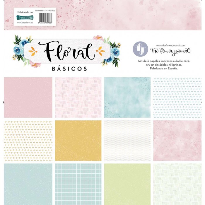 Colección Basicos Floral 6 papeles de 30,5 x 30,5 cm - TheFlowerJournal
