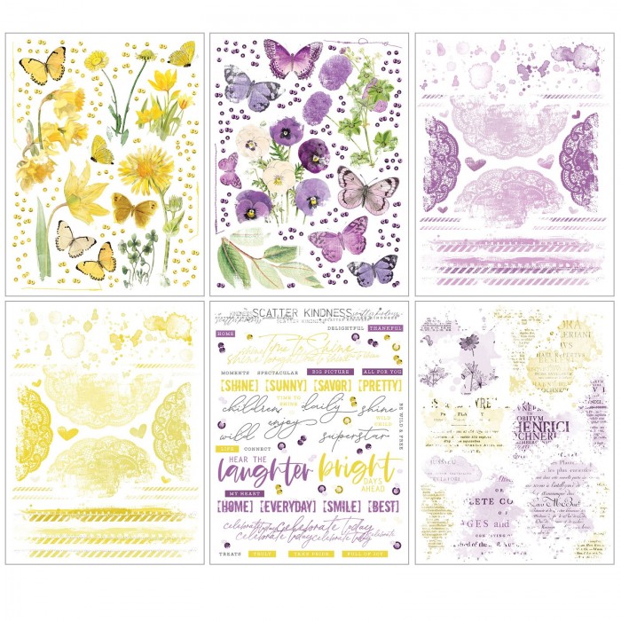 49andMarket - Vintage Artistry Butter & Lilac – Rub-On Transfers