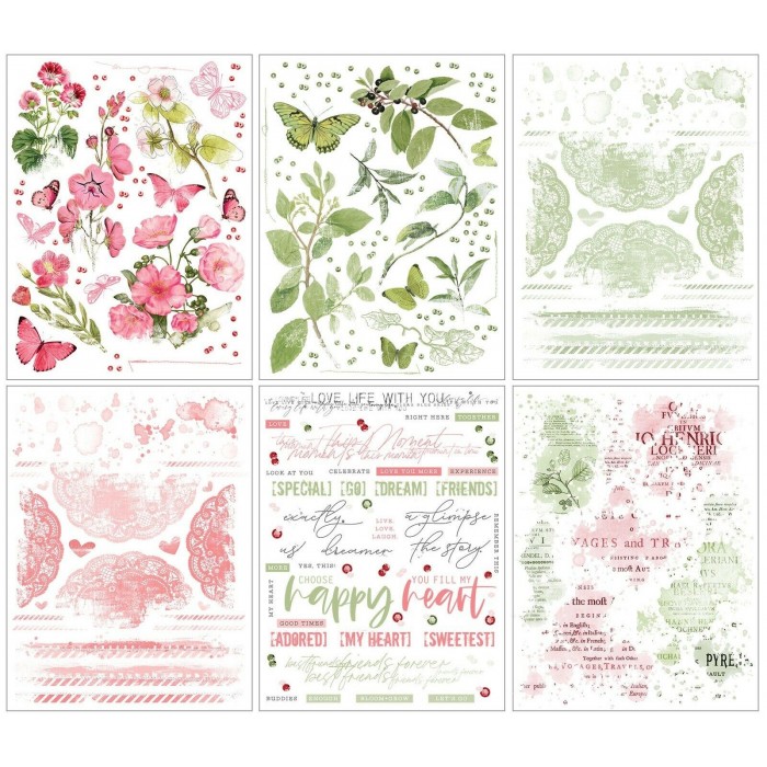 49andMarket - Vintage Artistry Blush&Sage – Rub-On Transfers