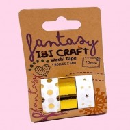 Cinta Adhesiva Ibi Craft Pack X 3 En Papel Foil Dorado