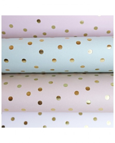 Papel especial topos dorados Rosa