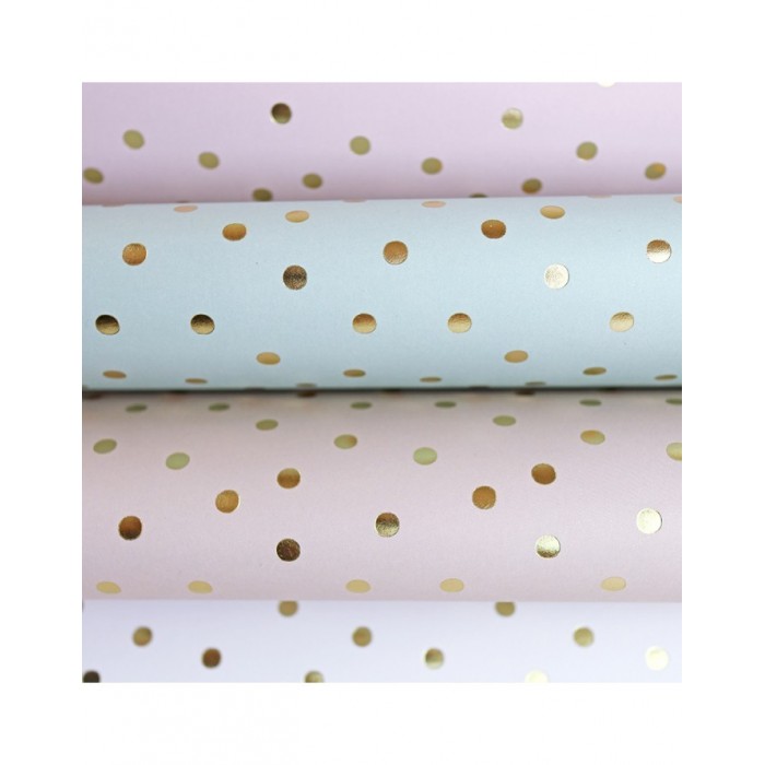Papel especial topos dorados Rosa