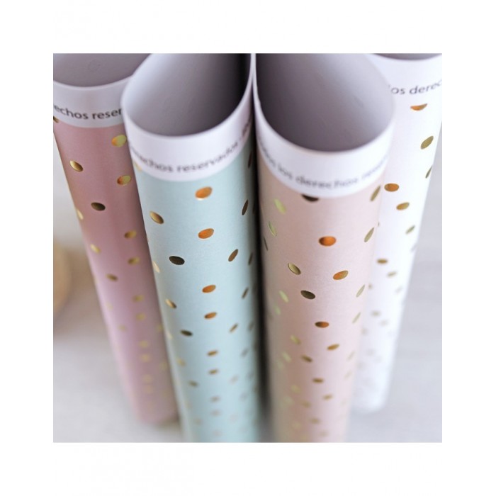 Papel especial topos dorados Rosa